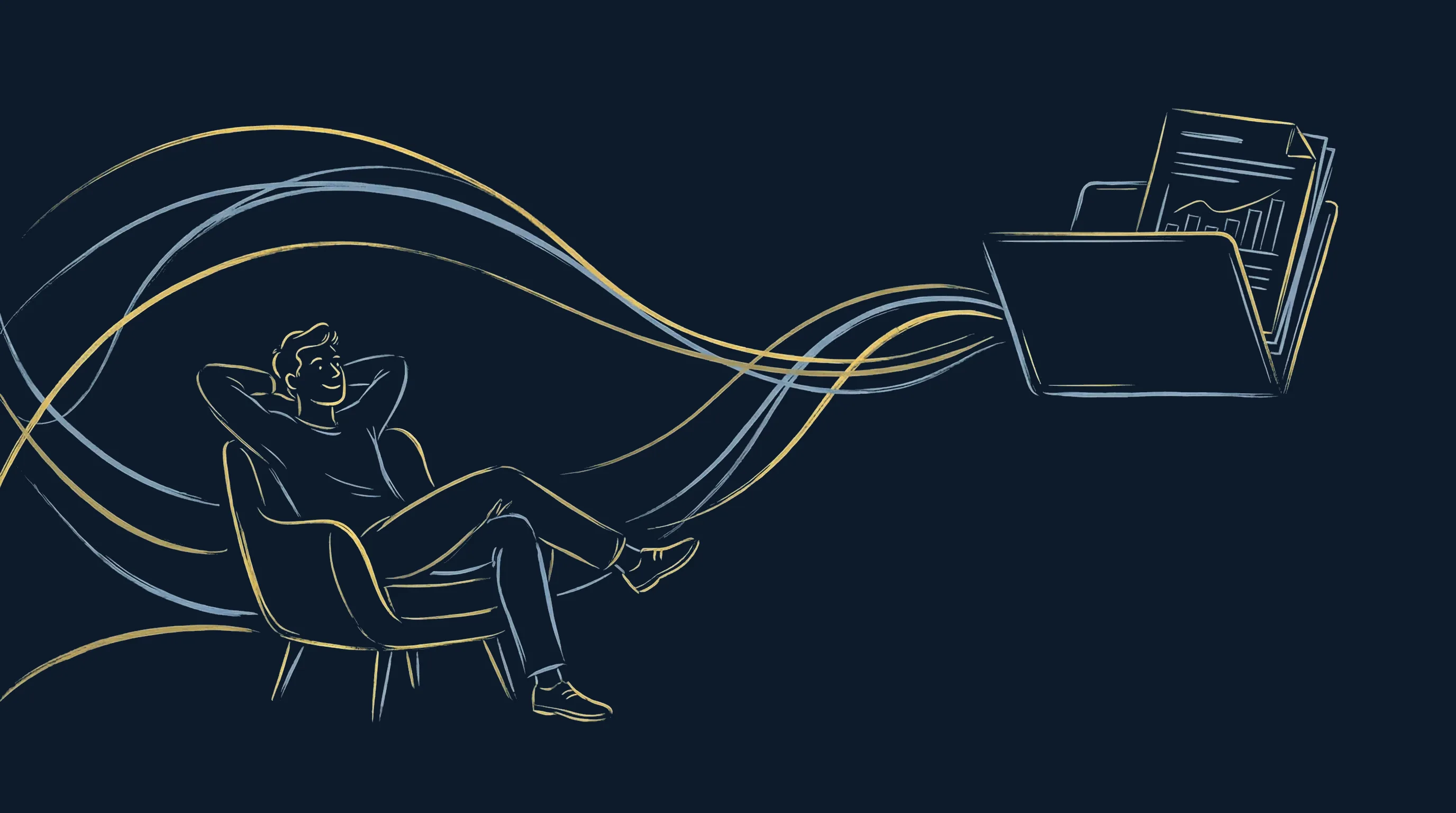 Illustration : automatisation du reporting marketing avec l'IA, données qui s'organisent