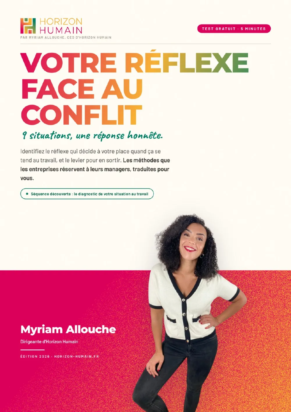 Première page du guide Horizon Humain sur les réflexes face au conflit