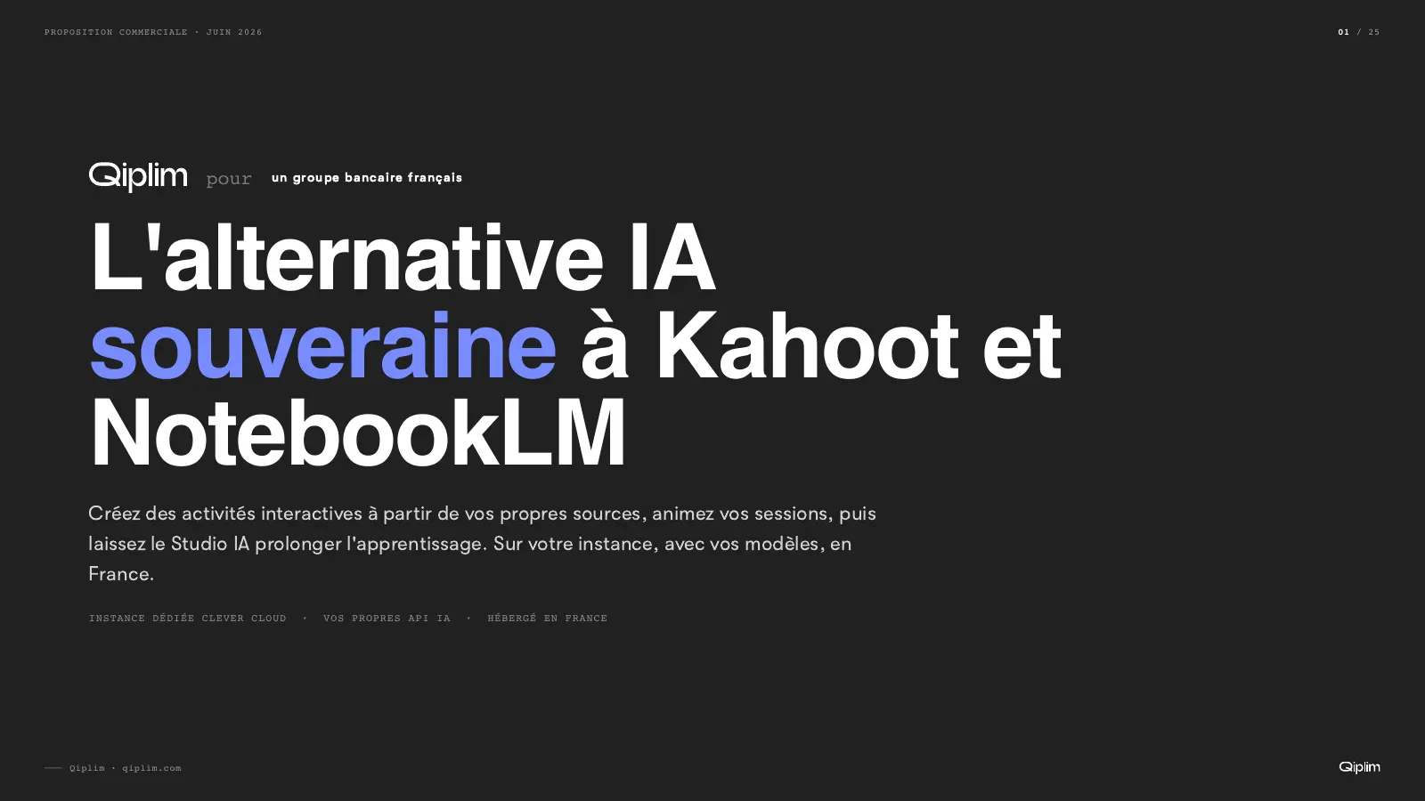 Couverture de la présentation commerciale Qiplim