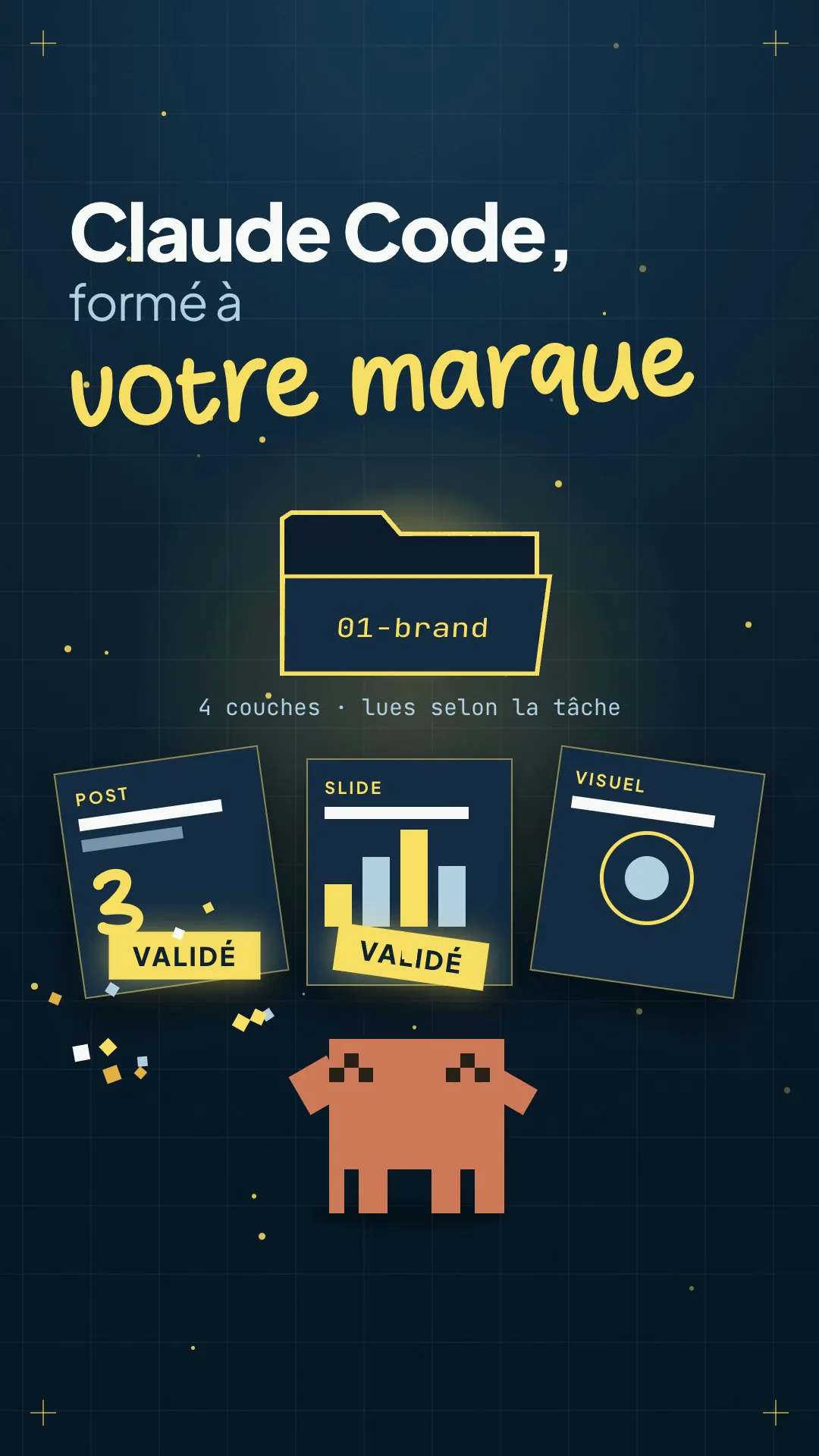 Pub motion design : Claude Code, formé à votre marque